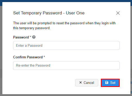 Temporary Password Management